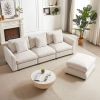 MH102.2 Inch Combination Sofa Modular Sofa with Ottoman, plastic leg,Three Cushions and Three Pillows for Living Room, Apartment