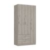 Three Door Armoire Clark, Bedroom, Light Gray