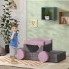 Qaba 12 Pcs Nugget Play Couch for Kids, Convertible Foam and Floor Cushions, Modular Sofa Set for Playroom, Bedroom, Nursery, Gray