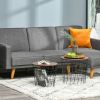 HOMCOM End Tables Set of 2, Nesting Tables with Storage, Round Accent Side Tables with Removable Top for Living Room, Bedroom, Black / Brown