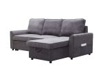 MGEA Modern modular L-shaped sofa bed with chaise longue, reversible sofa bed with pull-out bed and storage