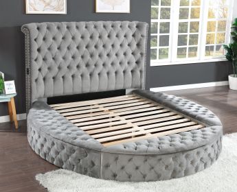 Hazel Queen 4 Pc Vanity Bedroom Set Made With Wood In Gray Color
