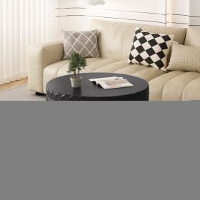 Stylish and Minimalist Nesting Coffee Table Set with Honeycomb Design, Modern Round Coffee Table, Drum Circle Coffee Table for Living Room, Bedroom
