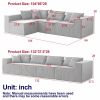 104-Inch Corduroy Modular L Shaped Sectional Sofa,Luxury Floor Couch Set,Upholstered Indoor Furniture,Foam-Filled Compressed Sofa for Living Room