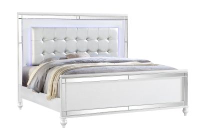 Sterling Full 4 PC LED Bedroom set made with wood in White Color