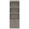 Simma Bookcase; Metal Hardware; Three Shelves; Double Door Cabinet -Light Gray