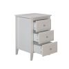 set of 2 pcs white 3 Drawer Nightstand with Charging Station and USB Ports & Power Outlets