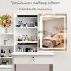 This-vanity-table-features-a-mirror-and-three-color-lighting-modes-it-has-four-drawers-open-shelving-a-movable-mirror