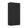 Three Door Armoire Clark, Bedroom, Black