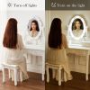 White Vanity Desk with Lightsmakeup Vanity with Lightsvintage Vanity Dresser with Lightsdressing Tablevanity Set with Mirror and Storage