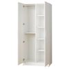 Viviane Contemporary Wood Closet with Hanging Bars and Five Shelves in White