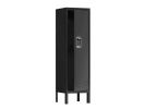 1 Door Tall Single Metal Locker-Retro Style Storage Cabinet--Industrial Furniture--For Living Room/Bedroom/Storage Room/Gym/School--Black