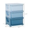 3 Tier Kids Storage Unit Dresser Tower with Drawers Chest Toy Organizer for Bedroom Nursery Kindergarten Living Room for Boys Girls Toddlers, Blue