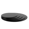 28" Inch Round Tempered Glass Table Top Black Glass 3/8 Inch Thick Beveled Polished Edge