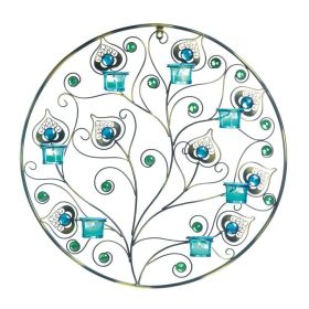 Peacock Feather Circular Wall Sconce - Stunning Home Decor Accent