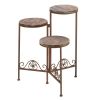 Vintage Inspired Rustic Triple Plant Stand for Indoor and Outdoor Decor