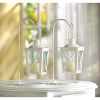 Vintage White Railroad Candle Lanterns Rustic Home Decor Accent