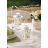Vintage White Railroad Candle Lanterns Rustic Home Decor Accent
