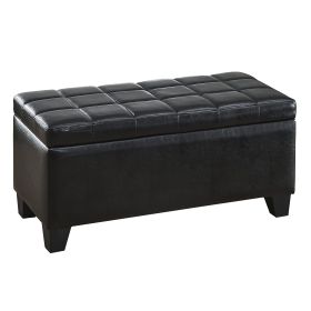 WINSTON-STORAGE OTTOMAN (Color: Black)