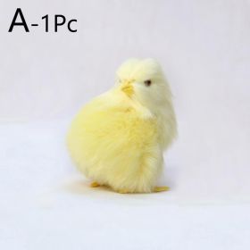 1pc Simulated Little Chick Figurine Lifelike Chicken Figurines Animal Figurine Realistic Chicken Photography Props Easter Supplies Easter Toy (Style: 1.0)