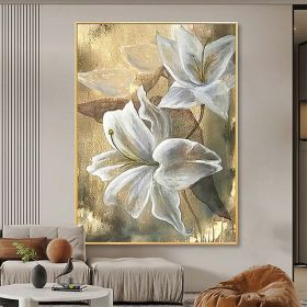 Hand Painted Oil Paintings Hand Painted High quality Flowers Contemporary Modern Rolled Canvas Living Room Hallway Luxurious Decorative Painting (Style: 1.0, size: 60x90cm)