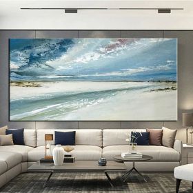 Hand Painted Oil Paintings Abstract Seascape Painting Beach Ocean  Living Room Hallway Luxurious Decorative Painting (Style: 1.0, size: 40x80cm)