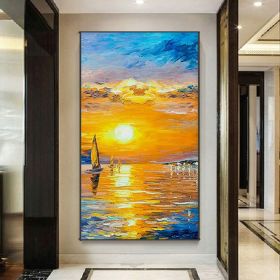 Handmade Oil Painting Modern Oil Painting On Canvas Abstract Oil Painting Hand Painted Large Wall Art For Living Room Hallway Bedroom Luxurious Decora (Style: 1.0, size: 60x120cm)