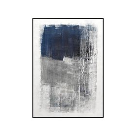 Dark Blue Geometric Abstract Painting Modern Canvas Poster  Minimalist Wall Art Pictures For Living Room Aisle Studio Decor (size: 90x120cm)