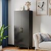 Kitchen Pantry Storage Cabinet 68.8" H, with 2 Door, 4 Adjustable Shelves, Freestanding Wooden Cupboard for Dining Room Living Room, Laundry, White