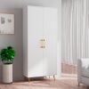 Kitchen Pantry Storage Cabinet 68.8" H, with 2 Door, 4 Adjustable Shelves, Freestanding Wooden Cupboard for Dining Room Living Room, Laundry, White