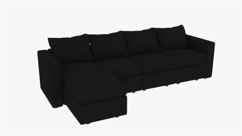 Modular 6-Piece Sectional Sofa â€“ 109''L x 54.5''W x 34''H, Available in Beige, Black, and Gray (Color: Black)
