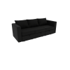 Livelylodge Modular 3-Seat Sofa with Wooden Frame and Pull-Out Bed,  Convertible Sectional Sofa for Living Room, Available in Black, White