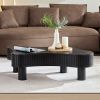 42.52 Inch Modern Wooden Handcraft Drum Coffee Table Irregular Shaped Coffee Table for Living Room,Small Coffee Table with Sturdy Pedestal