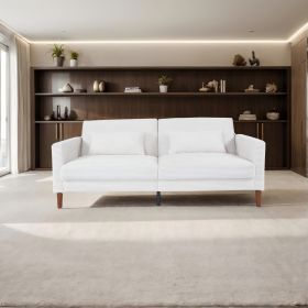 Corduroy, Modern Sofa With Two Pillows, Suitable For Living Room, Lounge (Color: White)