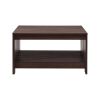 31.5 in. Black Oak Square Wood Coffee Table