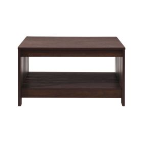 31.5 in. Black Oak Square Wood Coffee Table (Colour: PWS-CT2041-WNT)