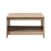 31.5 in. Black Oak Square Wood Coffee Table