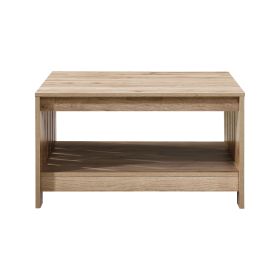 31.5 in. Black Oak Square Wood Coffee Table (Colour: PWS-CT2041-OAK)