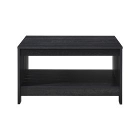 31.5 in. Black Oak Square Wood Coffee Table (Colour: PWS-CT2041-BO)