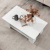 Large 41 Inch 2-tier Wooden Modern Coffee Table with Storage Shelf living room table