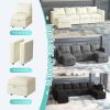 Livelylodge Modular Sectional Sofa with Wooden Frame and Pull-Out Bed, Convertible Couch for Living Room, Available in Black, White, and Gray