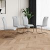 Modern Dining Chairs with Faux Leather Padded Seat Dining Living Room Chairs Upholstered Chair with Chrome Metal Legs Design for Kitchen, Living