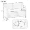 Rustic Style Solid wood Entryway Multifunctional Storage Bench with Safety Hinge