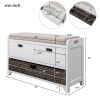 Storage Bench with Removable Basket and 2 Drawers,Fully Assembled Shoe Bench with Removable Cushion