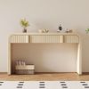 Unique Modern Rounded Silhouette and Smooth Surface Console Table with 2 Drawers for Living Room and Entryway