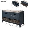 Storage Bench with Removable Basket and 2 Drawers,Fully Assembled Shoe Bench with Removable Cushion