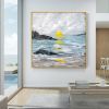 Abstract Golden White Flowers Hand Painted Oil Painting On Canvas Art Wall Pictures Painting For Living Room Home Decor Gift