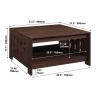 31.5 in. Black Oak Square Wood Coffee Table
