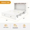 Queen Size Murphy Bed Frame with Drawers Murphy Chest Bed with Charging Station
