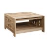 31.5 in. Black Oak Square Wood Coffee Table